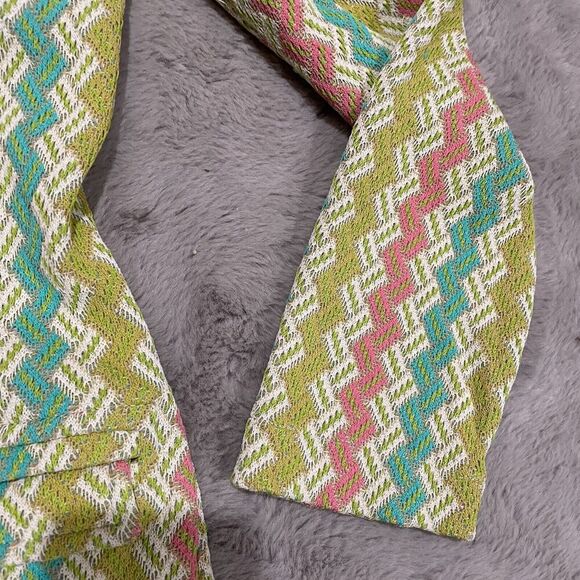 Anthropologie Aldo Martins Women 12 Chevron Blazer Jacket Bamboo Spain Designer - Picture 9 of 16